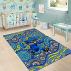Parramatta Eels Area Rug Aboriginal Dot Pattern - Rugby Mascot Heritage Pride