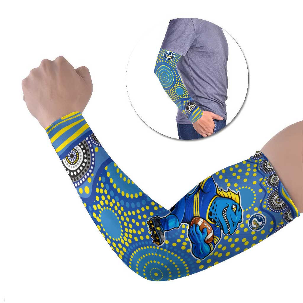 Parramatta Eels Arm Sleeves Aboriginal Dot Pattern - Rugby Mascot Heritage Pride