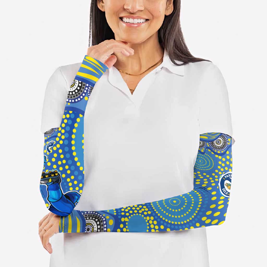 Parramatta Eels Arm Sleeves Aboriginal Dot Pattern - Rugby Mascot Heritage Pride