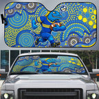 Parramatta Eels Auto Sun Shade Aboriginal Dot Pattern - Rugby Mascot Heritage Pride