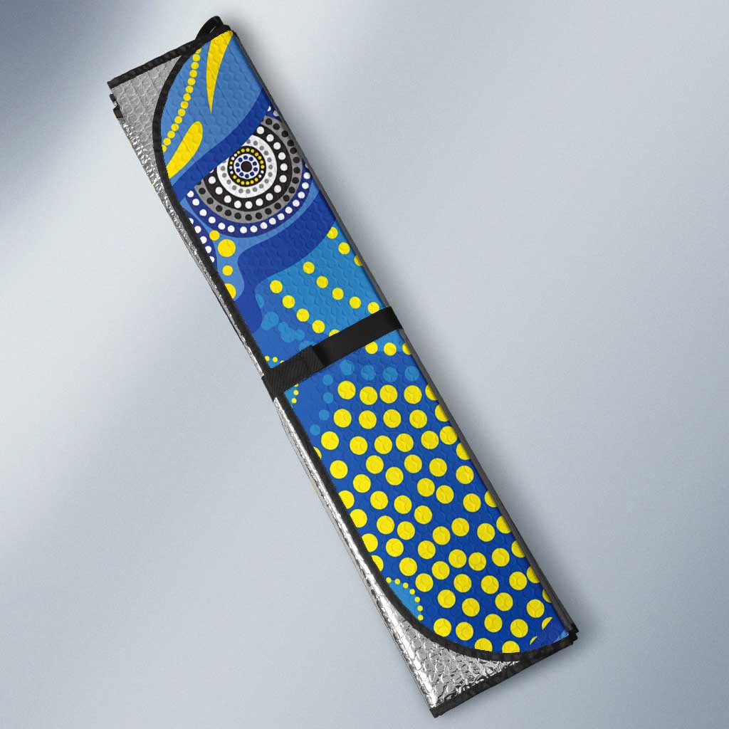Parramatta Eels Auto Sun Shade Aboriginal Dot Pattern - Rugby Mascot Heritage Pride