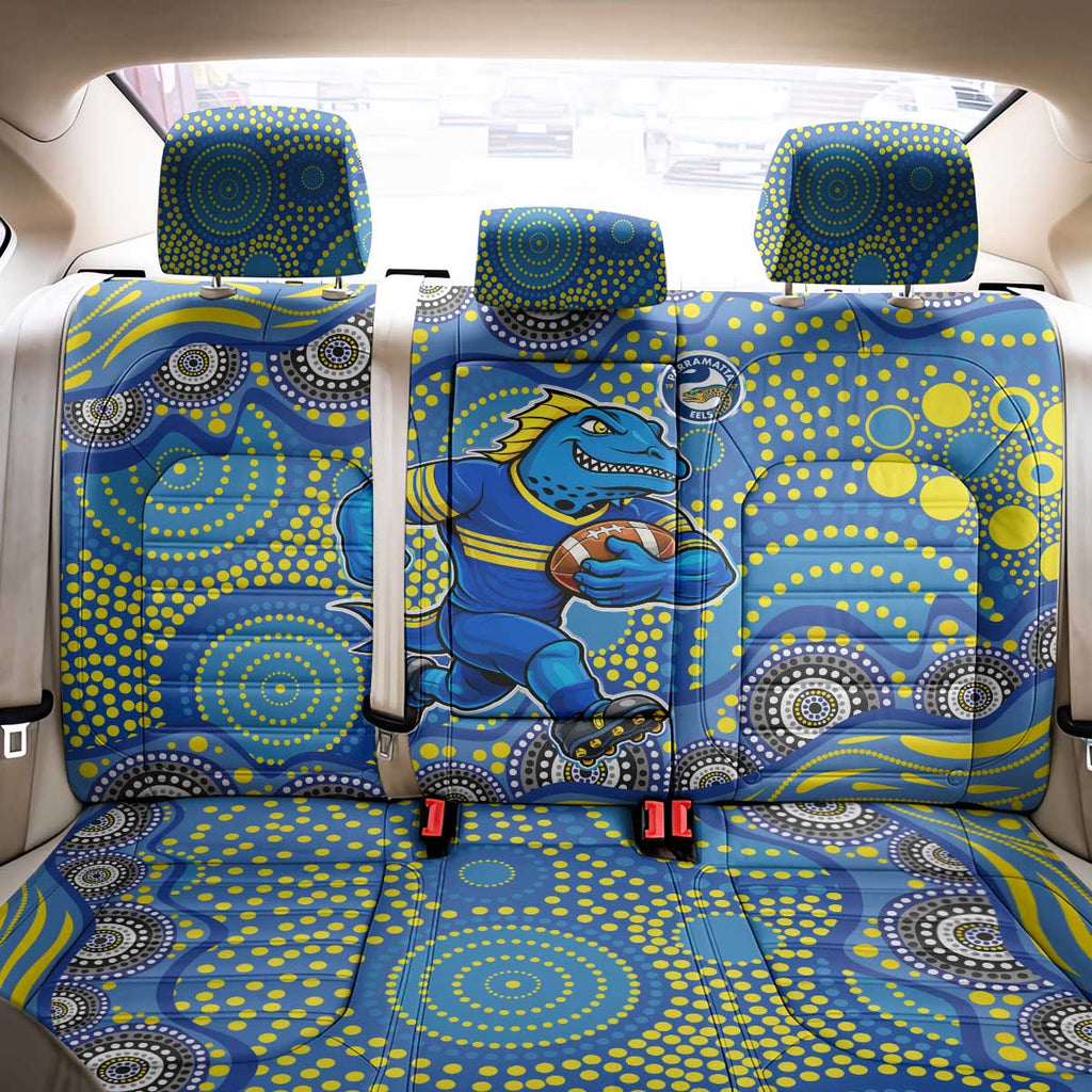 Parramatta Eels Back Car Seat Cover Aboriginal Dot Pattern - Rugby Mascot Heritage Pride