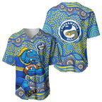 Parramatta Eels Baseball Jersey Aboriginal Dot Pattern - Rugby Mascot Heritage Pride
