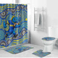 Parramatta Eels Bathroom Set Aboriginal Dot Pattern - Rugby Mascot Heritage Pride