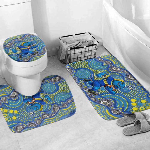 Parramatta Eels Bathroom Set Aboriginal Dot Pattern - Rugby Mascot Heritage Pride