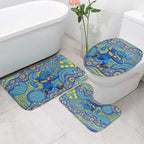 Parramatta Eels Bathroom Set Aboriginal Dot Pattern - Rugby Mascot Heritage Pride