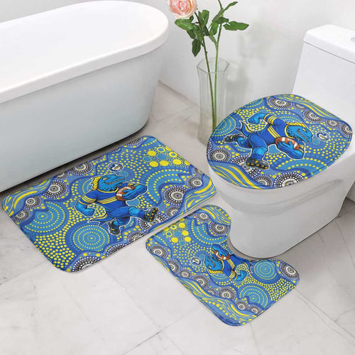 Parramatta Eels Bathroom Set Aboriginal Dot Pattern - Rugby Mascot Heritage Pride