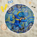 Parramatta Eels Beach Blanket Aboriginal Dot Pattern - Rugby Mascot Heritage Pride