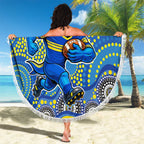 Parramatta Eels Beach Blanket Aboriginal Dot Pattern - Rugby Mascot Heritage Pride