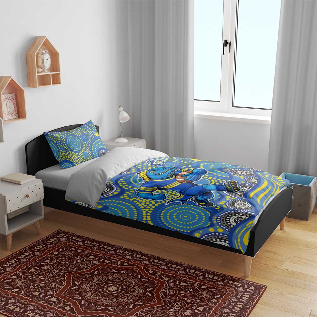Parramatta Eels Bedding Set Aboriginal Dot Pattern - Rugby Mascot Heritage Pride