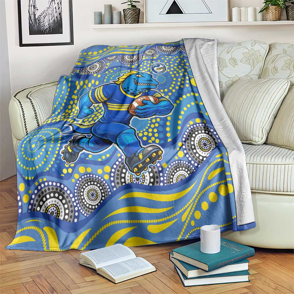 Parramatta Eels Blanket Aboriginal Dot Pattern - Rugby Mascot Heritage Pride