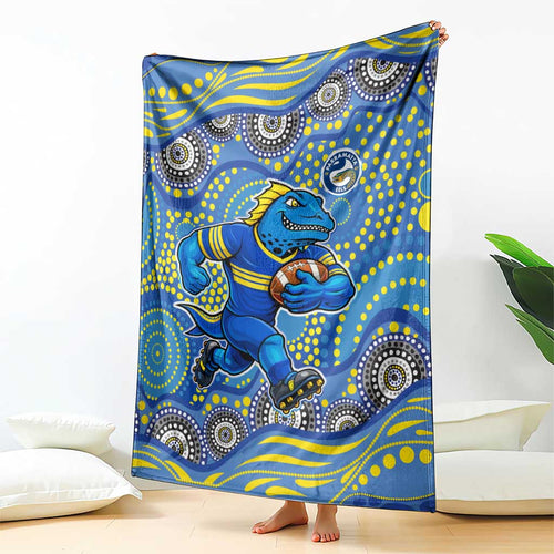 Parramatta Eels Blanket Aboriginal Dot Pattern - Rugby Mascot Heritage Pride