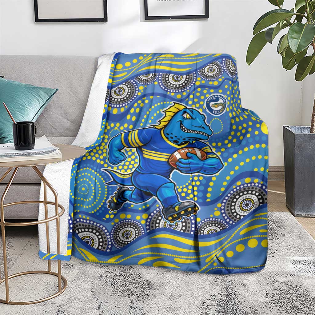 Parramatta Eels Blanket Aboriginal Dot Pattern - Rugby Mascot Heritage Pride