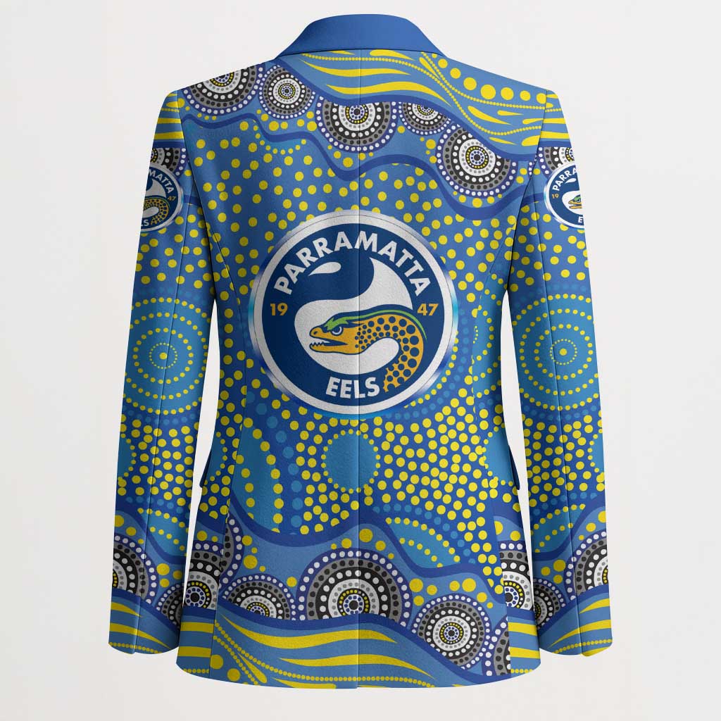 Parramatta Eels Blazer Aboriginal Dot Pattern - Rugby Mascot Heritage Pride
