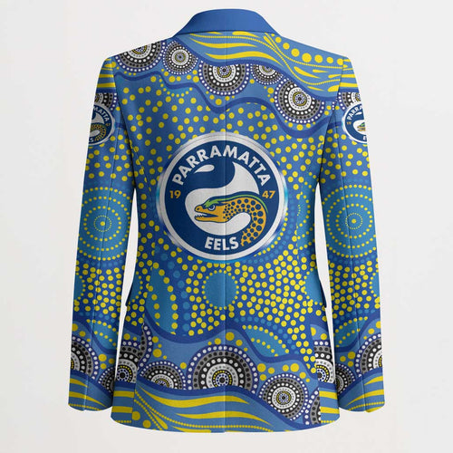 Parramatta Eels Blazer Aboriginal Dot Pattern - Rugby Mascot Heritage Pride