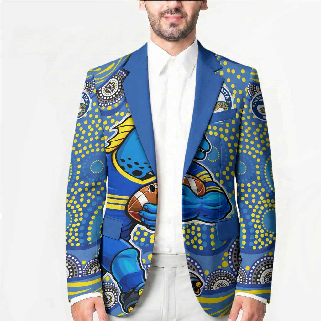 Parramatta Eels Blazer Aboriginal Dot Pattern - Rugby Mascot Heritage Pride