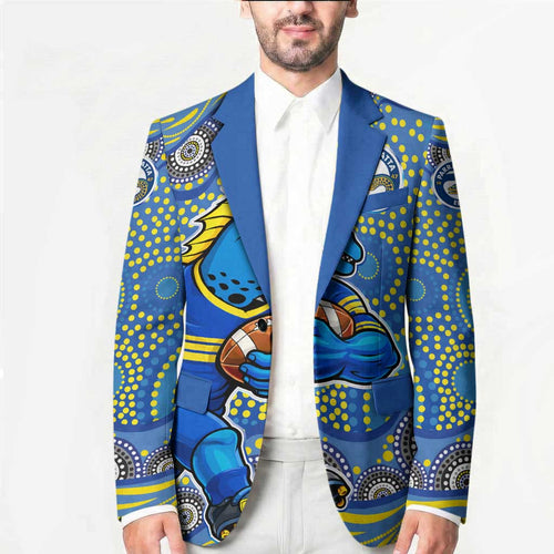 Parramatta Eels Blazer Aboriginal Dot Pattern - Rugby Mascot Heritage Pride