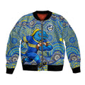 Parramatta Eels Bomber Jacket Aboriginal Dot Pattern - Rugby Mascot Heritage Pride