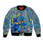 Parramatta Eels Bomber Jacket Aboriginal Dot Pattern - Rugby Mascot Heritage Pride