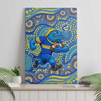 Parramatta Eels Canvas Wall Art Aboriginal Dot Pattern - Rugby Mascot Heritage Pride