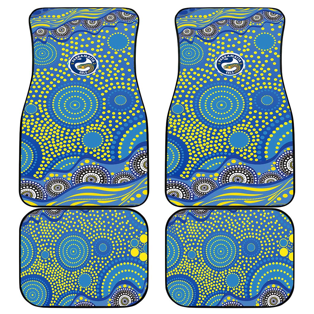 Parramatta Eels Car Mats Aboriginal Dot Pattern - Rugby Mascot Heritage Pride