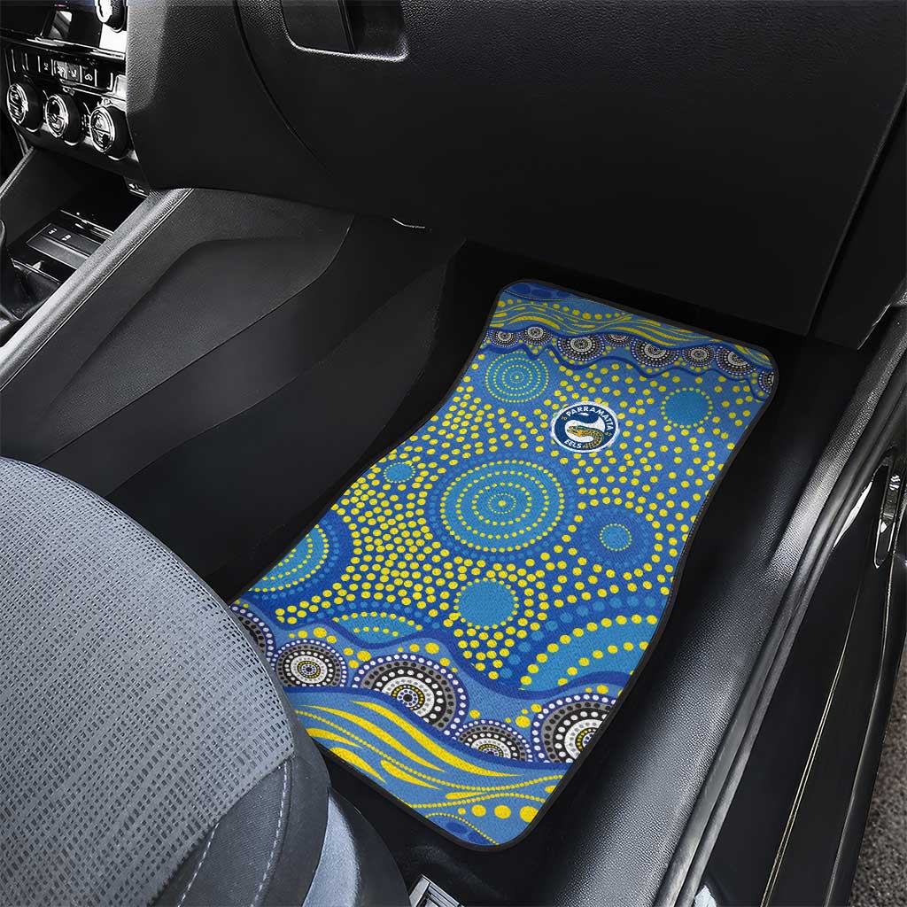 Parramatta Eels Car Mats Aboriginal Dot Pattern - Rugby Mascot Heritage Pride