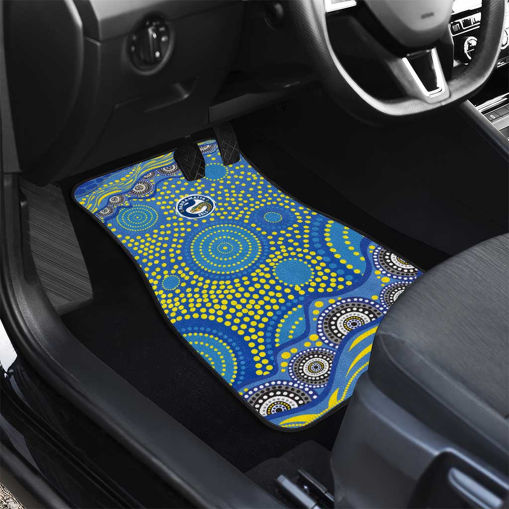 Parramatta Eels Car Mats Aboriginal Dot Pattern - Rugby Mascot Heritage Pride