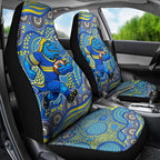 Parramatta Eels Car Seat Cover Aboriginal Dot Pattern - Rugby Mascot Heritage Pride