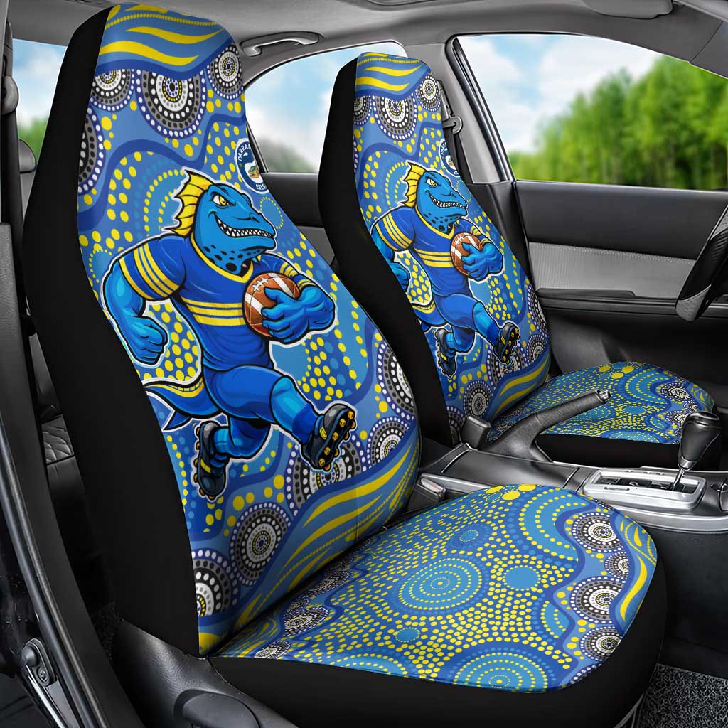 Parramatta Eels Car Seat Cover Aboriginal Dot Pattern - Rugby Mascot Heritage Pride