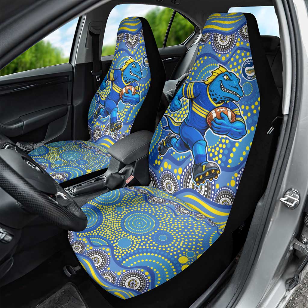 Parramatta Eels Car Seat Cover Aboriginal Dot Pattern - Rugby Mascot Heritage Pride