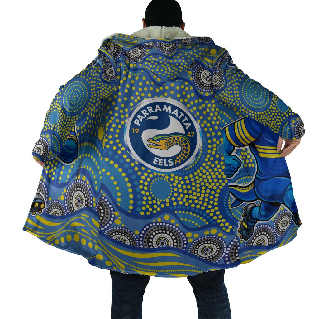 Parramatta Eels Cloak Aboriginal Dot Pattern - Rugby Mascot Heritage Pride