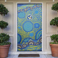 Parramatta Eels Door Cover Aboriginal Dot Pattern - Rugby Mascot Heritage Pride