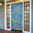 Parramatta Eels Door Cover Aboriginal Dot Pattern - Rugby Mascot Heritage Pride