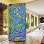 Parramatta Eels Door Cover Aboriginal Dot Pattern - Rugby Mascot Heritage Pride