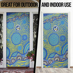 Parramatta Eels Door Cover Aboriginal Dot Pattern - Rugby Mascot Heritage Pride