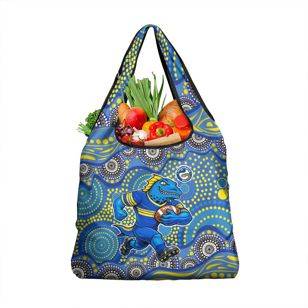 Parramatta Eels Grocery Bag Aboriginal Dot Pattern - Rugby Mascot Heritage Pride