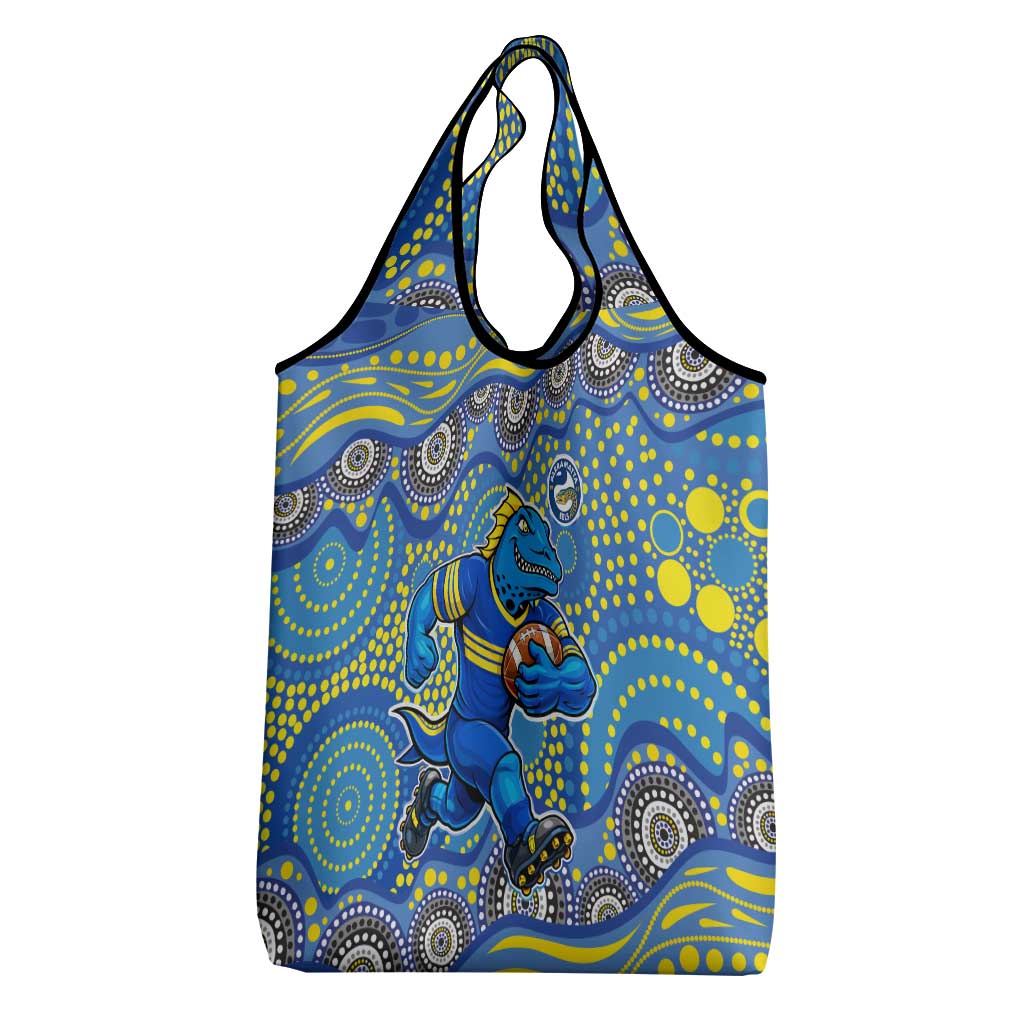 Parramatta Eels Grocery Bag Aboriginal Dot Pattern - Rugby Mascot Heritage Pride