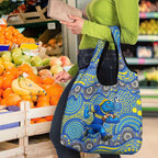 Parramatta Eels Grocery Bag Aboriginal Dot Pattern - Rugby Mascot Heritage Pride
