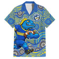 Parramatta Eels Hawaiian Shirt Aboriginal Dot Pattern - Rugby Mascot Heritage Pride