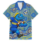 Parramatta Eels Hawaiian Shirt Aboriginal Dot Pattern - Rugby Mascot Heritage Pride
