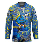 Parramatta Eels Hockey Jersey Aboriginal Dot Pattern - Rugby Mascot Heritage Pride