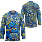 Parramatta Eels Hockey Jersey Aboriginal Dot Pattern - Rugby Mascot Heritage Pride