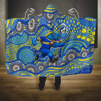 Parramatta Eels Hooded Blanket Aboriginal Dot Pattern - Rugby Mascot Heritage Pride