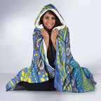 Parramatta Eels Hooded Blanket Aboriginal Dot Pattern - Rugby Mascot Heritage Pride