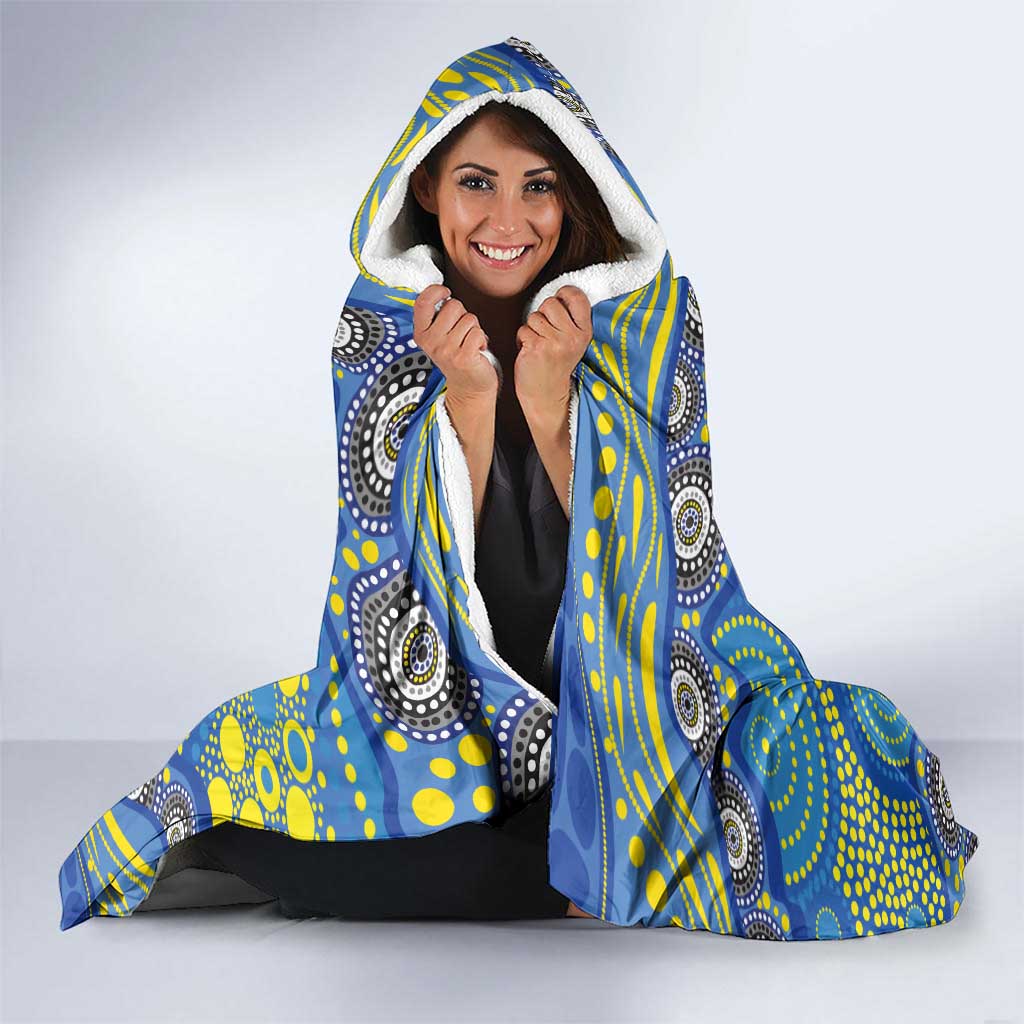 Parramatta Eels Hooded Blanket Aboriginal Dot Pattern - Rugby Mascot Heritage Pride
