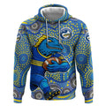 Parramatta Eels Hoodie Aboriginal Dot Pattern - Rugby Mascot Heritage Pride