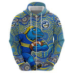 Parramatta Eels Hoodie Aboriginal Dot Pattern - Rugby Mascot Heritage Pride