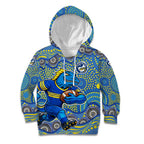 Parramatta Eels Kid Hoodie Aboriginal Dot Pattern - Rugby Mascot Heritage Pride