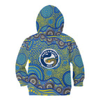 Parramatta Eels Kid Hoodie Aboriginal Dot Pattern - Rugby Mascot Heritage Pride