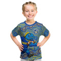 Parramatta Eels Kid T Shirt Aboriginal Dot Pattern - Rugby Mascot Heritage Pride